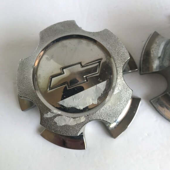 Pair of 2 Chevy Camaro Chevelle Nova Chrome Plate Center Caps Chevrolet 1974 OEM - Picture 2 of 6